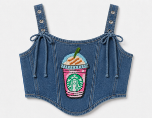 Denim corset